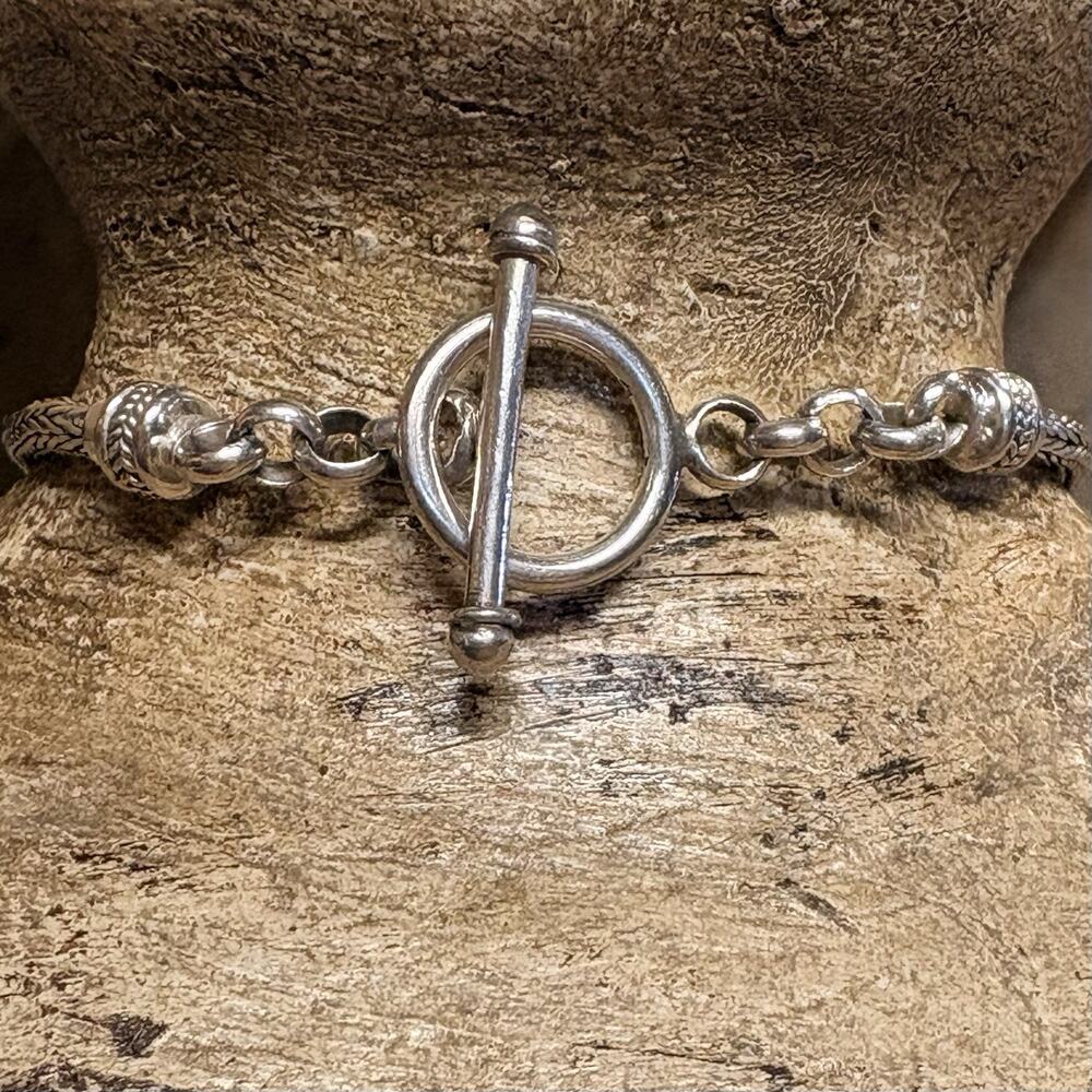 Suarti Bali BA Sterling Silver Chain/Necklace 2.5mm w/ Wheat Toggle Clasp - Picture 8 of 8